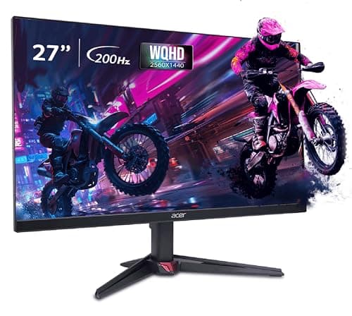 Acer Nitro VG270U X1 | 27 Inch WQHD (2560×1440) IPS Gaming Monitor | 200 Hz Refresh Rate | 0.5 ms Response | AMD FreeSync Premium | HDR10 | DCI-P3 90% | 2×HDMI 2.0, 1 x DP 1.4 | Speakers I Eye Care
