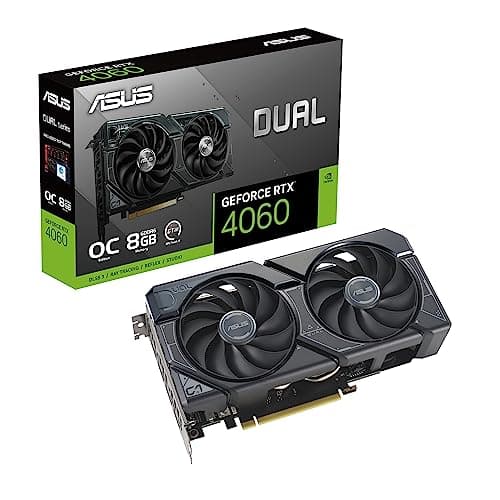 ASUS Dual GeForce RTX™ 4060 OC Edition 8GB GDDR6 (PCIe 4.0, 8GB GDDR6, DLSS 3, HDMI 2.1a, DisplayPort 1.4a, 2.5-Slot Design, Axial-tech Fan Design, 0dB Technology)