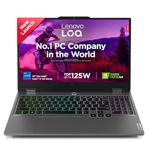 Lenovo LOQ 2024 13th Gen Intel Core i7-13650HX 15.6" (39.6cm) 144Hz 300Nits FHD Gaming Laptop (24GB/512GB SSD/Win 11/NVIDIA RTX 4050 6GB/1Yr ADP Free/MSO 21/3 Month Game Pass/Grey/2.4Kg), 83DV00LWIN
