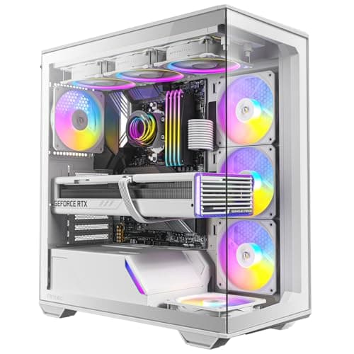 Antec C3 ARGB White, 3 x 120mm & 1 x 120mm ARGB PWM Fans Included, Up to 8 Fans, Type-C,Seamless Tempered Glass Front & Side Panels, 360mm Radiator Support, Mid-Tower ATX PC Case (White)