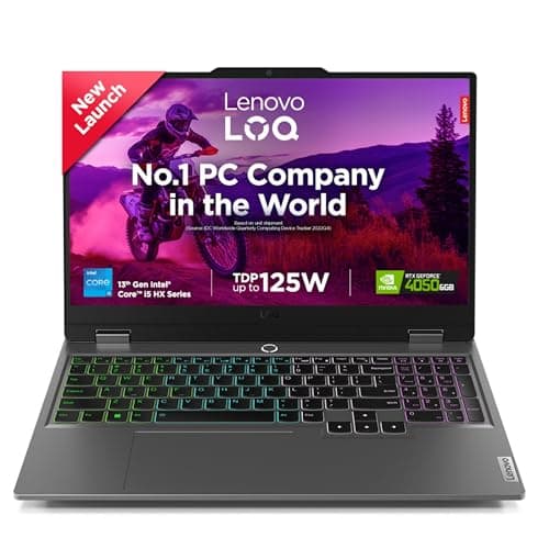 Lenovo LOQ 2024, Intel Core i5-13450HX, 13th Gen, NVIDIA RTX 4050-6GB, 16GB RAM, 512GB SSD, FHD 144Hz, 15.6"/39.6cm, Windows 11, Office Home 2024, Grey, 2.4Kg, 83DV018JIN, 1Yr ADP Free Gaming Laptop